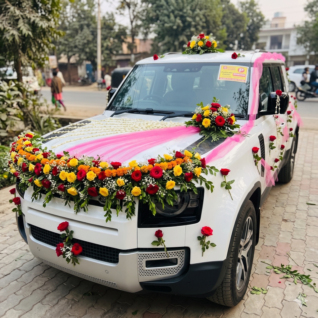 Land Rover Defender Wedding Car Décor